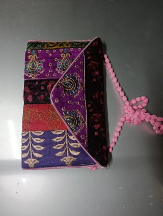 Bolsa artesanal patchwork multicolor