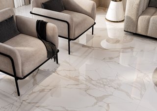 Suelo porcelánico mármol blanco pulido 60x120