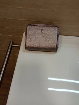 Monedero Tous auténtico beige y dorado