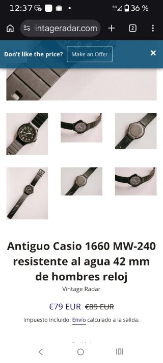 Nuevo Reloj Casio original Negro retro