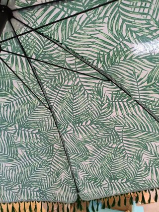 AKTIVE Sombrilla de playa 180 cm con flecos, Verde