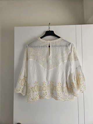Blusa Zara bordada blanca Talla L