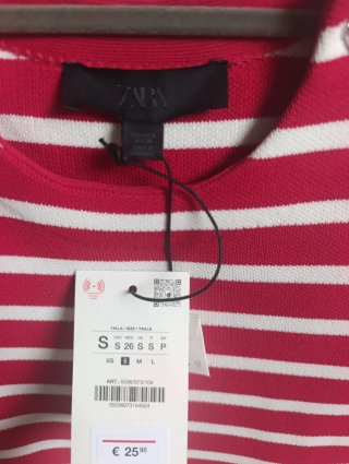 Camiseta Zara Crop Rayas S