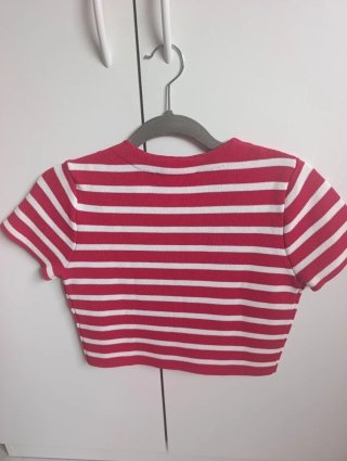 Camiseta Zara Crop Rayas S