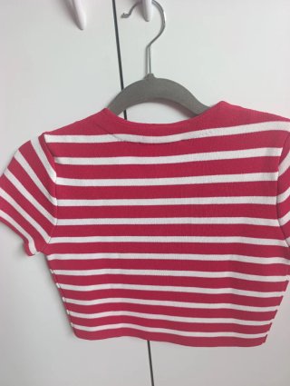Camiseta Zara Crop Rayas S