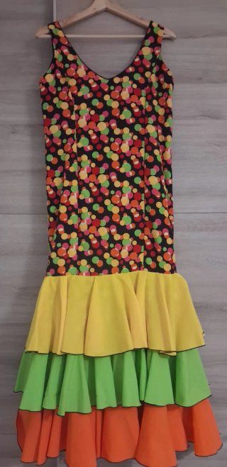 Vestido Flamenco Multicolor Lunares