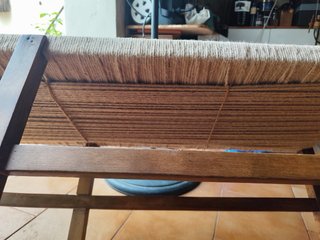 Banco madera y yute años 50 restaurado