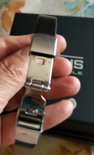 Bracciale Lotus Uomo Nero e Argento