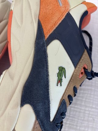 Deportivas Lacoste Hombre Beige/Azul/Naranja