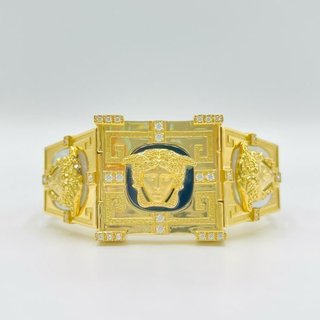BRAZALETE PEQUEÑO CUADRADO MEDUSA ONIX Y CIRCONITA