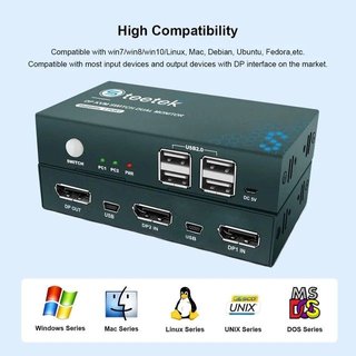 Teetek Switch Displayport 2 Puertos 4K