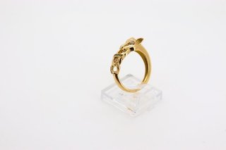 Anillo Pantera con Circonitas Doradas