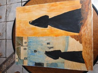 Cuadro Óleo sobre tabla mujer arabe