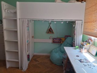Cama alta IKEA SMASTAD blanca