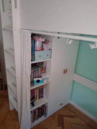 Cama alta IKEA SMASTAD blanca