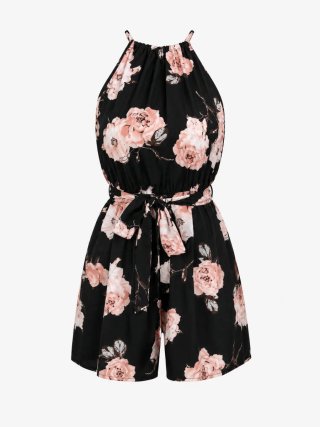 Mono floral negro y rosa
