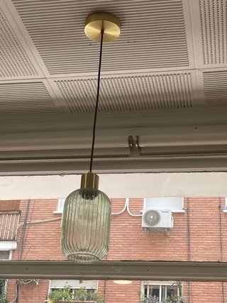 5 Lámparas colgantes doradas de cristal