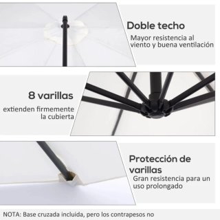 Sombrilla de exterior blanca y negra