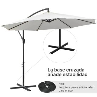 Sombrilla de exterior blanca y negra