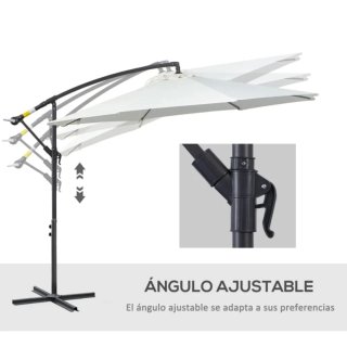 Sombrilla de exterior blanca y negra
