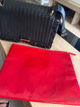 Bolso de piel trenzado negro