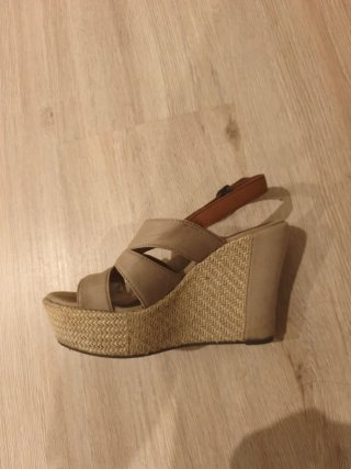 Sandalias cuña Tommy Hilfiger beige Talla 36 EUr