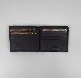 Cartera de piel marrón oscuro -bandera Francia