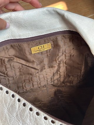 Bolso Carolina Herrera Blanco y Dorado