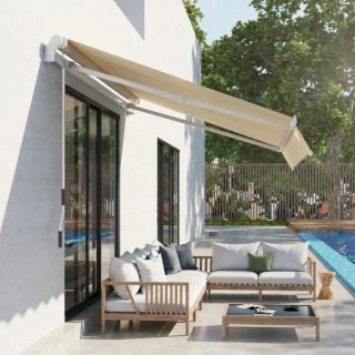 Toldo beige de tela