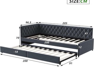 Sofá Cama Gris y Blanco