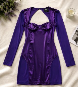 Vestido Bershka Morado Satinado