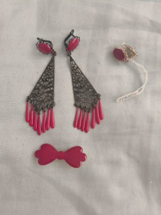 Pendientes Flamenca, Broche Lazo y pendientes