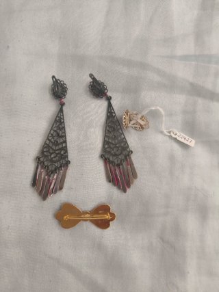 Pendientes Flamenca, Broche Lazo y pendientes