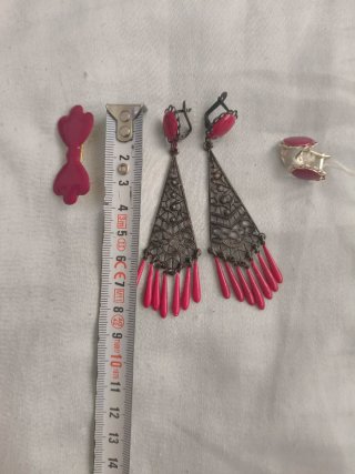 Pendientes Flamenca, Broche Lazo y pendientes