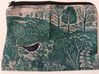 Neceser estampado pájaros y paisaje