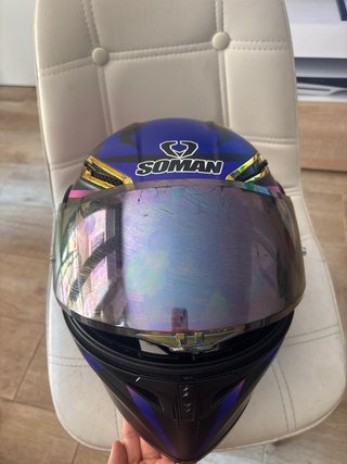 Casco de moto Soman multicolor