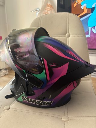 Casco de moto Soman multicolor