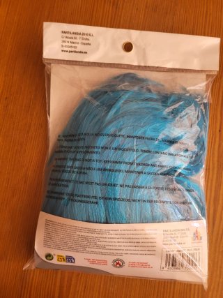 Peluca corta turquesa