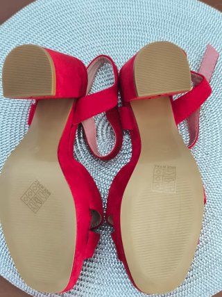 Sandalias tacón rojas talla 40