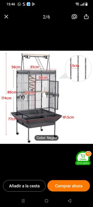 Jaula Grande para Loros - 174cm