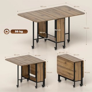 Mesa plegable de madera y metal