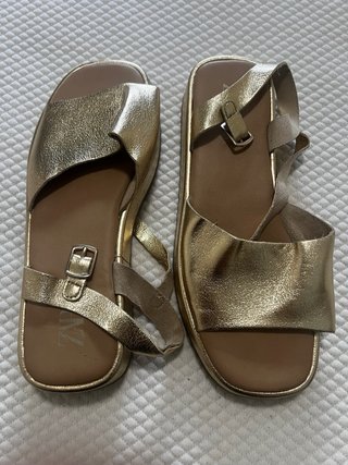 Sandalias Zara Kids Piel Doradas Niña