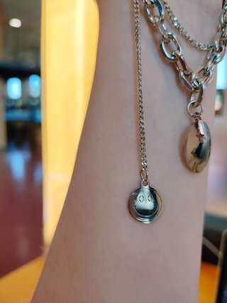 Collana Argento con Smiley e Scritta
