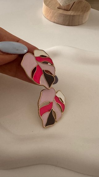 Orecchini Foglia Rosa
