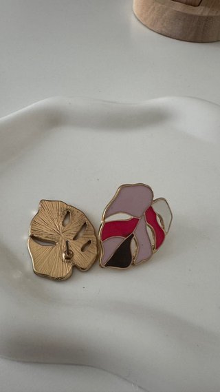 Orecchini Foglia Rosa