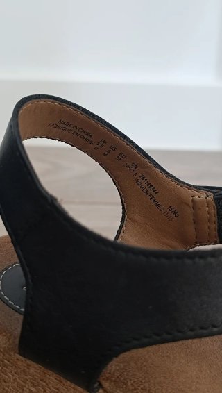 Sandalias cuña esparto negras