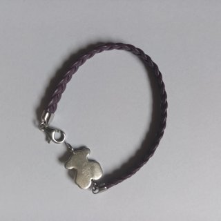 Pulsera Tous Cuero Trenzado y Oso Multicolor
