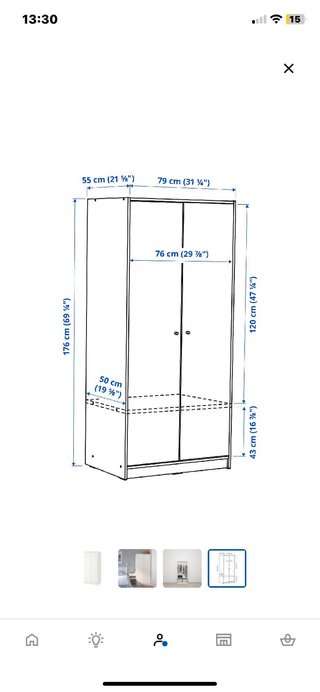 2 Armarios Blancos Ikea KLEPPSTAD 70x176
