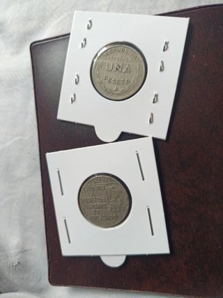 2 Monedas 1 Peseta consejo de Santander Palencia