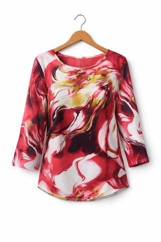 Blusa Multicolor con Estampado Abstracto